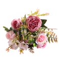 thumbnail image 2 of Artificial Peony and Rose Bouquet - Silk Flower Arrangement for Home, Party Decor, Cream White,Pink,1PC,Artificial flowers, 2 of 7