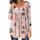 thumbnail image 2 of Camisas Navideñas Para Mujer, Camisetas de Manga Larga, Jersey Con Estampado Navideño Informal, Blusa Con Botones de Cuello Redondo Odeerbi ODB202380, 2 of 6