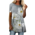 thumbnail image 2 of Pntutb moda mujer casual cuello redondo blusa estampada manga corta camiseta verano tops Pntutb Pntutb-7356, 2 of 5