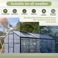 thumbnail image 5 of 8' x 12' Walk-in Polycarbonate Greenhouse – Outdoor Garden Greenhouse Kit with Aluminum Frame, Lockable Door & Adjustable Roof Vents for Backyard, Patio, or Garden, 5 of 9