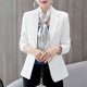 thumbnail image 1 of Blazer de mujer, moda informal, liso, para mujer, manga larga, cuello vuelto, blusa holgada con botones, blusa de poliéster para mujer, 1 of 4