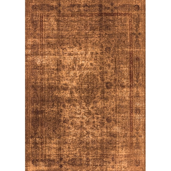 Ahgly Company Indoor Rectangle Oriental Orange Industrial Area Rugs, 3' x 5'