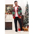 thumbnail image 3 of BounceUp Mens Ugly Christmas Sweater Cardigan V Neck Button Front Long Sleeve Knitwear, 3 of 8