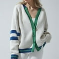 thumbnail image 5 of Cardigan Tricoté pour Femmes Automne Hiver Mode Rayé Chandail Ample Doux Confortable Décontracté Manches Longues, 5 of 5