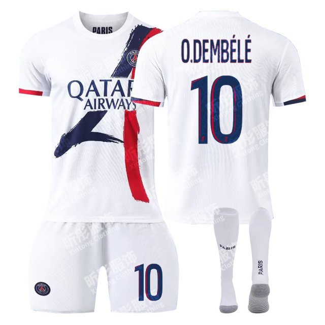 Paris Uniforme de Soccer Extérieur, Costume Blanc 7 Mbappe 10, Uniforme de Soccer pour Enfants Neymar