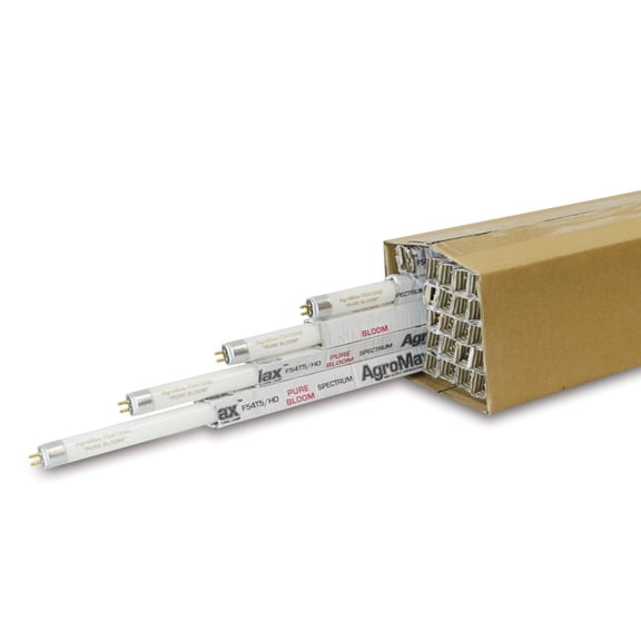 AgroMax 25-Pack 4 Foot (45.75") 3,000K Bloom T5 Fluorescent Grow Light Bulbs - (25) F54T5HO Bulbs