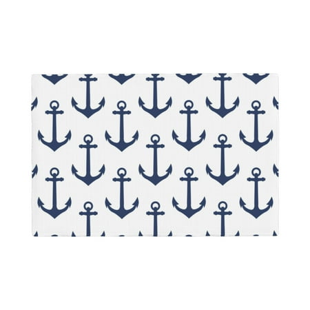 

Placemats Set of 4 / 6 Anchor blue sea vintage white Placemats for Dining Table Indoor/Outdoors Heat Resistant Washable Placemats 18 x 12