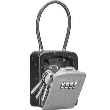 Fixdono Key Lock Box, Portable Combination Lockbox Wall-Mounted Key Storage Box, Resettable Code Safe Security Lock Box for Home, Office, Apartment