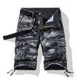 thumbnail image 2 of Fanxing Men's Cotton Multi Pocket Outdoor Camouflage Shorts Twill Camo Cargo Shorts Casual Pockets Shorts No Belt Men Shorts Gray,S, 2 of 3