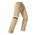 thumbnail image 4 of felwors Women's Hiking Zip Off Pants – Waterproof Convertible Shorts with Pockets, Lightweight Sweatpants for Camping & Outdoor Activities (Khaki, XL), 4 of 6