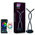 thumbnail image 2 of yeacher Smart RGBIC+W Bedside Lamp with APP & Remote Control, 53 LED, 18-Key 2.4G Remote, USB Powered, 10W, White & Black, 30m Range, 2 of 6