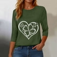 thumbnail image 5 of felwors Womens Tops 3/4 Sleeve T Shirts Plus Size Crewneck Flowers Graphic Basic Tees for Women Fall Fashion Clothes 2025 (Army Green, XXL), 5 of 8