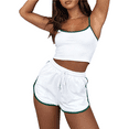 thumbnail image 4 of Coduop Women's Summer Shorts Set Short Sleeve Crop Tops T-shirt+Shorts Active Tracksuits Lounge Set, 4 of 7