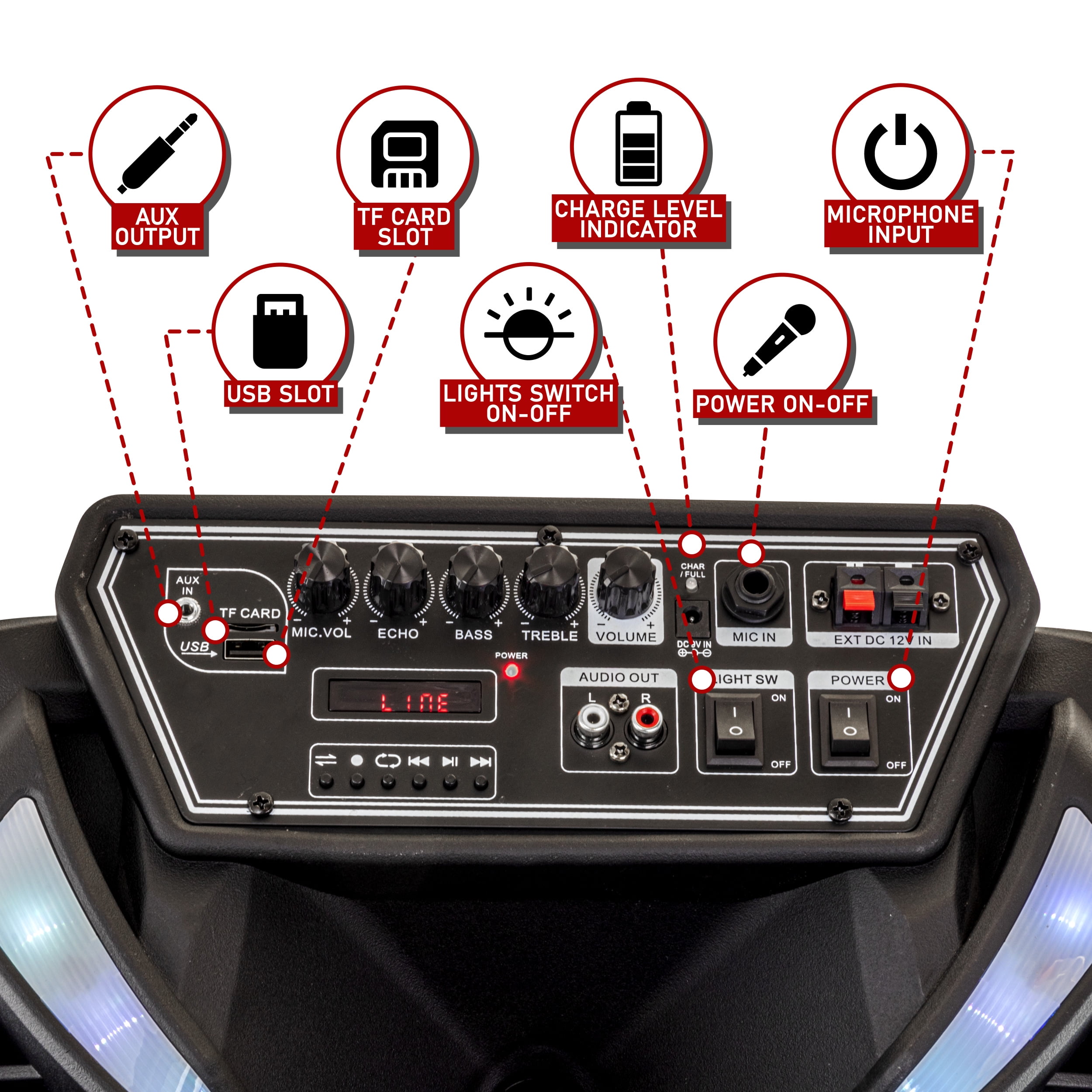 beFree Sound Portable Bluetooth Speaker with FM Transmitter, Black, BFS-2115