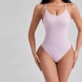 thumbnail image 4 of Frostluinai Spaghetti Straps Bodysuit for Women Slim Fit Scoop Neck Thong Body Suit Stretch Shapewear Top Casual Going Out, 4 of 4
