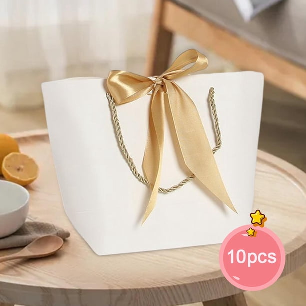 Bolsa de regalo de 10 piezas Bolsas de mercancía Bolsa de compras reutilizable gruesa Asas retorcidas Blanco S Colcomx Bolsas de papel