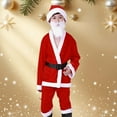 thumbnail image 2 of DHFJKG Kids Christmas Santa Claus Outfits Velvet Elegant Party Performence Top Bottoms Outfit For Boys Girls Holiday Comfort Sets, 2 of 6