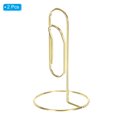 thumbnail image 3 of Uxcell Place Card Holder 2pcs Memo Clip Holder Stand Table Number Holders Paper Clip Shape, Golden 2pcs, 3 of 5
