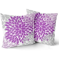 Light Purple Grey Pillow Covers 20x20 Inch Mauve Dahlias Floral Lilac Colour Gray Throw Pillows Modern Farmhouse Rustic Heliotrope Lavender Pillow Cases for Couch Room Bed Cushion Outdoor Set of 2