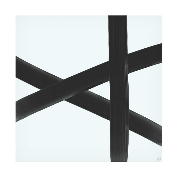Canvas Wall Art - Line and Brush 'Three Brushed Lines 3' Wall Art for Living Room, Bedroom, or Office Décor by Trademark Fine Art - 14 x 14 Inches