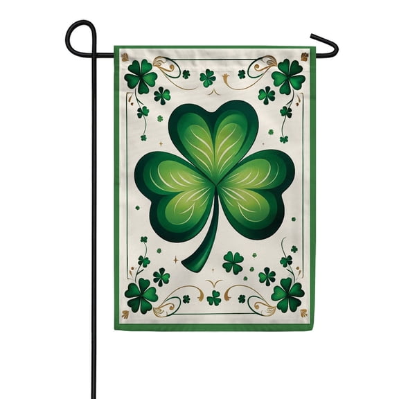 America Forever St Patricks Day Shamrock Garden Flags 12.5" x 18" Double Sided Lucky Green Clover Holiday Luck of the Irish Seasonal Outdoor Yard St Patricks Day Decorations