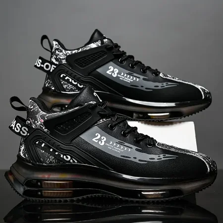 

Men‘s Fashion Lightweight Breathable Shock Absorption Lace Up Running Shoes Platform Sneakers Elevator Shoes