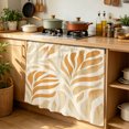 thumbnail image 6 of Orange Beige Abstract Cabinet Curtain 35"Wx35"L, Dustproof Under Sink Skirt with Self Adhesive Tape, Modern Ombre Vintage Art Cabinet Curtain Cover for Kitchen Sink, Bathroom Vanity, Laundry Room, 6 of 9
