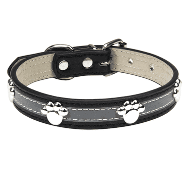 GASTROPOD Dog Collar,Trendy Puppy Collar with Reflective Stitching,Soft PU Leather Pet Collar,Adjustable Breathable Pet Collar for Small to Large Dogs
