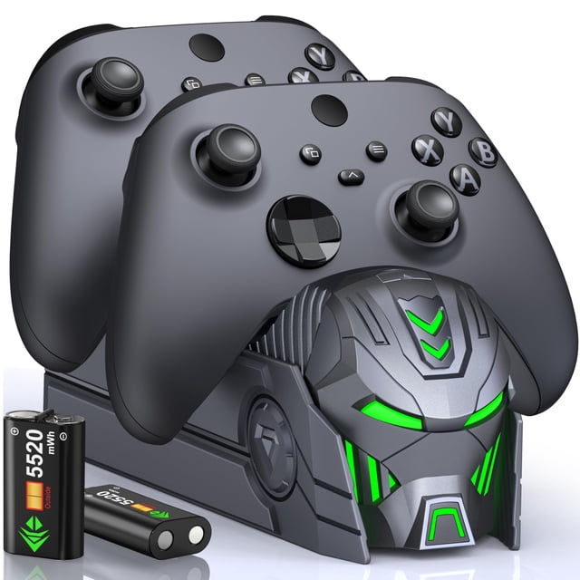 CATZARMOR Controller Charging Station with 2X 5520mWh Batteries for Xbox OneFast Charging Xbox Dual Charging Station Rechargeable Bttery Pack USB Controller Charger for Xbox Series S/X/Xbox One S/X