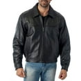 thumbnail image 2 of Reed Men's New Zealand Lambskin Leather Jacket (LargeTall, Black), 2 of 11
