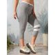 thumbnail image 2 of Tallas grandes Impresión a rayas Marled Capri Leggings Rosegal Leggings de talla grande, 2 of 5