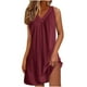 thumbnail image 1 of Una Línea de Vestidos de Verano para las Mujeres 2025 sin Mangas Vestido de Noche Suave, Cuello en V Plisado Vestido de Sueño Ligero, 1 of 7