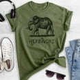 thumbnail image 2 of Herbivore Elephant Shirt, Unisex Women's Men's Shirt, Herbivore Shirt, Vegan Veganism Shirt, Animal Shirt, Heather Military Green, Medium, 2 of 6
