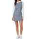 thumbnail image 2 of Vestido de Navidad Peter Pan para mujeres INSPIRE CHIC, vestido mini de bloque de color de los años 60, manga larga, azul y blanco, 2 of 8