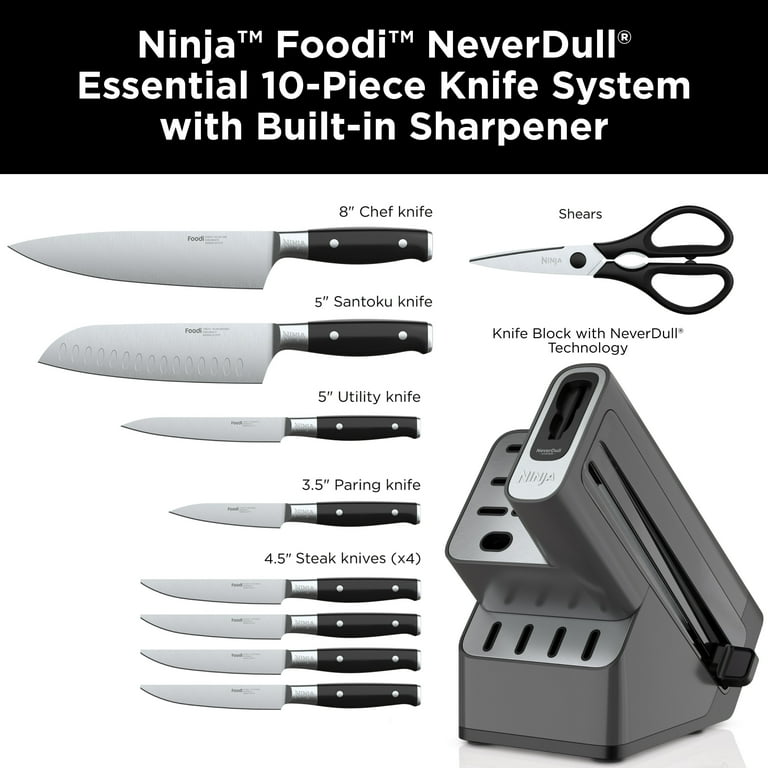 Ninja Foodi NeverDull 10-Piece Essential Knife System with