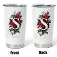 thumbnail image 5 of Floral Personalized 20oz Tumbler with Initial 'S', Stainless Steel Insulated Coffee Mug, Custom Travel Cup for Mom, Bridesmaid, Birthday, Wedding Celebration, 5 of 6