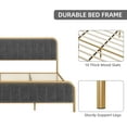 thumbnail image 3 of King Size Bed Frame Heavy Duty Platform Bed Upholstered Platform with Storage No Box Spring Needed with Headboard in Grey, 3 of 7