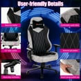 thumbnail image 4 of Goplus Chaise de Jeu Pivotante à 360°, Inclinable en Hauteur, Accoudoirs Réglables 4D, Gris, 4 of 10
