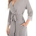 thumbnail image 6 of Spdoo Womens Nightgowns Robe Modal Sleepdress Kimono Bathrobe Lace Long Sleeve Soft Sleepshirt Loungewear Spa Robes Sleepwear XXL, 6 of 6