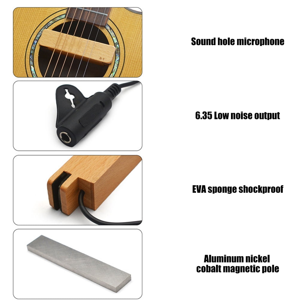 WINDLAND Easy Installation Folk Guitar Pickup Magnetic Designs Instrument Accessories for Enhancing Sound Suitable for All Levels