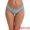 Light Green, variant on DARING DIVA Women's Lace Trim Cotton Ribbed Hipster Mid Waisted Panty S Black