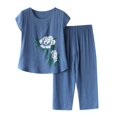 thumbnail image 2 of Puntoco Mujer Verano Jersey Impresión Casual Traje De Dos Piezas Liquidación Puntoco Puntoco-2988, 2 of 3