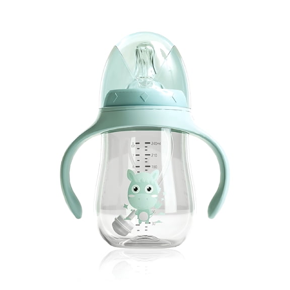 XIRQI 1Pc Handheld Baby Bottle 0-6 Month Newborn Self-Feeding Cup 180ml Green