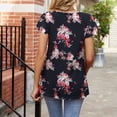 thumbnail image 5 of Camisetas con estampado de cuello redondo para mujer Elegantes camisetas informales de primavera y verano con cuello en V y manga Ruck Blusa Tops Camisa de manga corta OAVQHLG3B Store  lin121212, 5 of 5