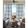 thumbnail image 4 of Blue Checkered Blackout Curtains 84 Inches Long, Blue White Buffalo Plaid Thermal Insulated Black Out Curtains, Darkening Window Curtain Drapes for Bedroom Living Room 42"x84" 2 Panels, 4 of 8