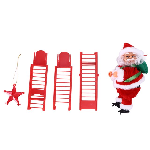 Decoración de escalera de escalada de Navidad, decoración de escalera de escalada de Navidad, colgante de árbol de Navidad eléctrico, adorno de vacaciones para sala de estar
