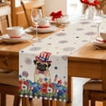 thumbnail image 5 of 4th of July Table Runner 70 Inches, Independence Day Patriotic Flowers Dogs Beige Bed Runner Dresser Scarves Tabletop for Indoor Outdoor Parties/Ceremony/Banquet, 13" x 70", 5 of 9