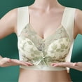 thumbnail image 2 of Ahuyic Womens Bra,Summer Plus Size Bra,Womens Large Sized Lace Gathered Without Steel Ring Fixed Cup Collection Auxiliary Breast Sagging Bra,Green,M, 2 of 4