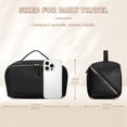 thumbnail image 2 of WANDF Travel Makeup Bag,Large Toiletry Bag for Women,Waterproof PU Leather Cosmetic Bag,Flat Open Portable Cosmetic Organizer for Skincare, Brushes,Travel Essentials(Black), 2 of 11