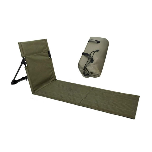 Silla de playa plegable con respaldo y bolsa de transporte, asiento bajo Verde oscuro